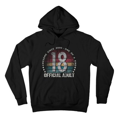 Adult 18th Birthday 18 Year Old Gifts Vintage 2005 Cute Hoodie