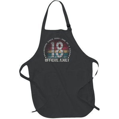 Adult 18th Birthday 18 Year Old Gifts Vintage 2005 Cute Full-Length Apron With Pockets