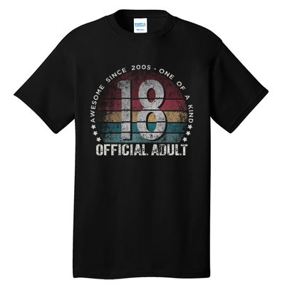 Adult 18th Birthday 18 Year Old Gifts Vintage 2005 Cute Tall T-Shirt