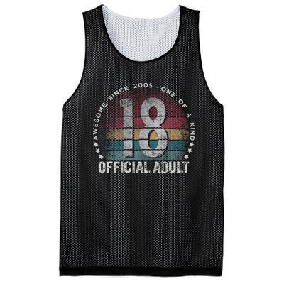 Adult 18th Birthday 18 Year Old Gifts Vintage 2005 Cute Mesh Reversible Basketball Jersey Tank