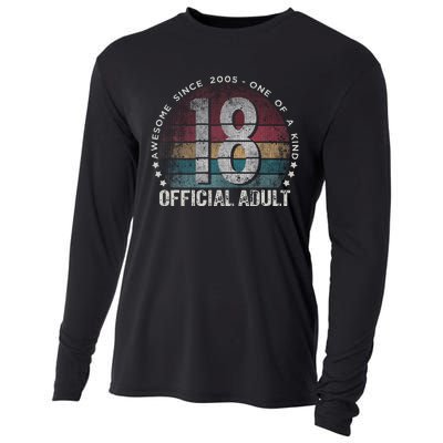 Adult 18th Birthday 18 Year Old Gifts Vintage 2005 Cute Cooling Performance Long Sleeve Crew