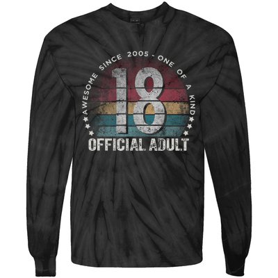 Adult 18th Birthday 18 Year Old Gifts Vintage 2005 Cute Tie-Dye Long Sleeve Shirt