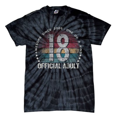 Adult 18th Birthday 18 Year Old Gifts Vintage 2005 Cute Tie-Dye T-Shirt