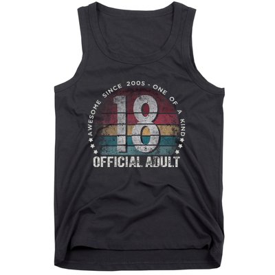 Adult 18th Birthday 18 Year Old Gifts Vintage 2005 Cute Tank Top