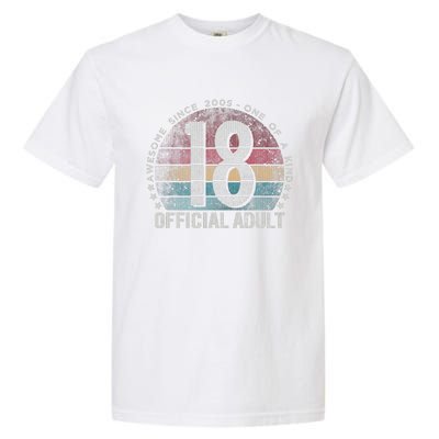 Adult 18th Birthday 18 Year Old Gifts Vintage 2005 Cute Garment-Dyed Heavyweight T-Shirt