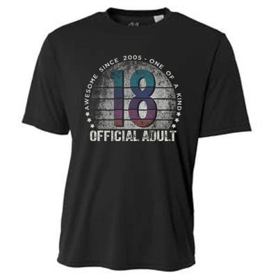 Adult 18th Birthday 18 Year Old Gifts Vintage 2005 Love Cooling Performance Crew T-Shirt