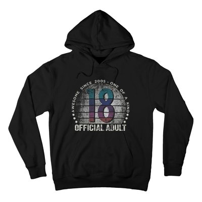 Adult 18th Birthday 18 Year Old Gifts Vintage 2005 Love Hoodie