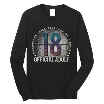 Adult 18th Birthday 18 Year Old Gifts Vintage 2005 Love Long Sleeve Shirt