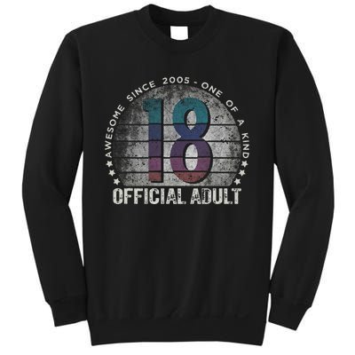 Adult 18th Birthday 18 Year Old Gifts Vintage 2005 Love Sweatshirt