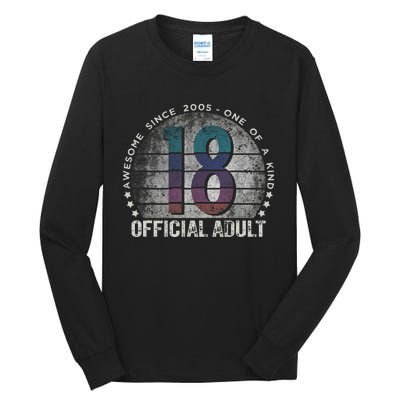 Adult 18th Birthday 18 Year Old Gifts Vintage 2005 Love Tall Long Sleeve T-Shirt