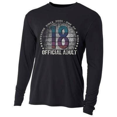 Adult 18th Birthday 18 Year Old Gifts Vintage 2005 Love Cooling Performance Long Sleeve Crew