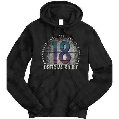 Adult 18th Birthday 18 Year Old Gifts Vintage 2005 Love Tie Dye Hoodie