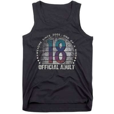 Adult 18th Birthday 18 Year Old Gifts Vintage 2005 Love Tank Top