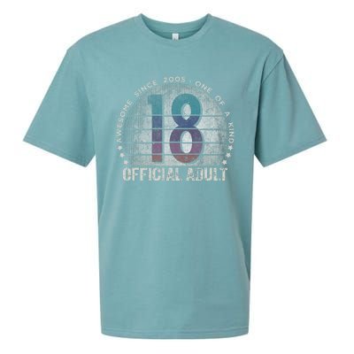 Adult 18th Birthday 18 Year Old Gifts Vintage 2005 Love Sueded Cloud Jersey T-Shirt