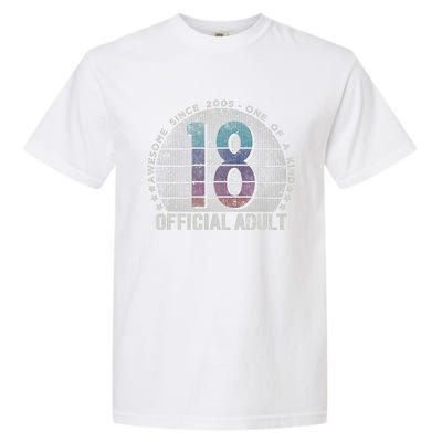 Adult 18th Birthday 18 Year Old Gifts Vintage 2005 Love Garment-Dyed Heavyweight T-Shirt