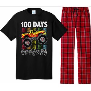 Asl 100 Days Of School Monster Truck 100 Days Smarter Deaf Pajama Set