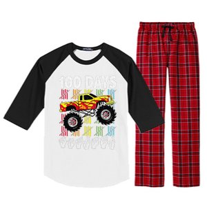 Asl 100 Days Of School Monster Truck 100 Days Smarter Deaf Raglan Sleeve Pajama Set