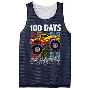 Asl 100 Days Of School Monster Truck 100 Days Smarter Deaf Mesh Reversible Basketball Jersey Tank