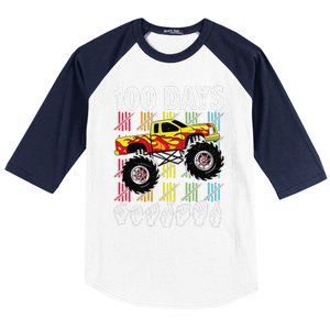 Asl 100 Days Of School Monster Truck 100 Days Smarter Deaf Baseball Sleeve Shirt