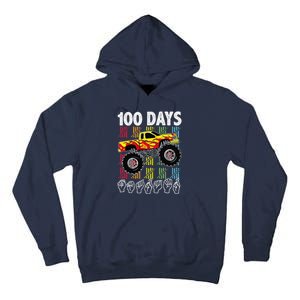 Asl 100 Days Of School Monster Truck 100 Days Smarter Deaf Tall Hoodie