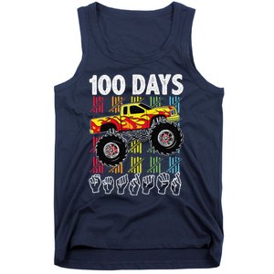 Asl 100 Days Of School Monster Truck 100 Days Smarter Deaf Tank Top