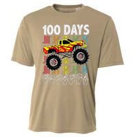 Asl 100 Days Of School Monster Truck 100 Days Smarter Deaf Cooling Performance Crew T-Shirt