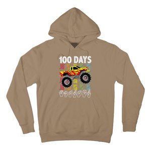 Asl 100 Days Of School Monster Truck 100 Days Smarter Deaf Hoodie