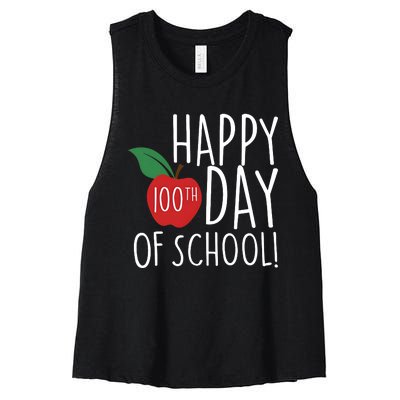 Apple 100 Days Of School Women's Racerback Cropped Tank