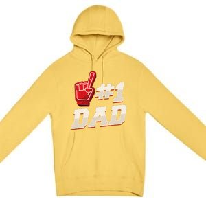 Athletic 1 Dad Number 1 Father Dad Fathers Day Premium Pullover Hoodie