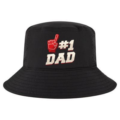 Athletic 1 Dad Number 1 Father Dad Fathers Day Cool Comfort Performance Bucket Hat