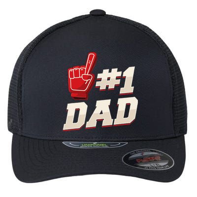 Athletic 1 Dad Number 1 Father Dad Fathers Day Flexfit Unipanel Trucker Cap