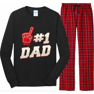 Athletic 1 Dad Number 1 Father Dad Fathers Day Long Sleeve Pajama Set