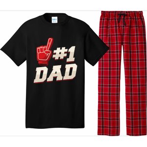 Athletic 1 Dad Number 1 Father Dad Fathers Day Pajama Set