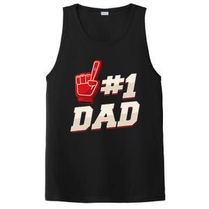 Athletic 1 Dad Number 1 Father Dad Fathers Day PosiCharge Competitor Tank