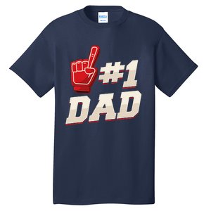 Athletic 1 Dad Number 1 Father Dad Fathers Day Tall T-Shirt