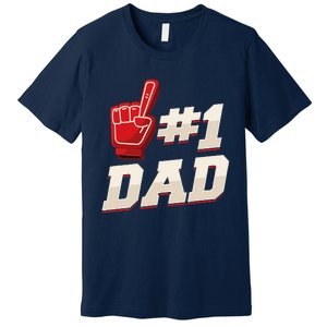 Athletic 1 Dad Number 1 Father Dad Fathers Day Premium T-Shirt