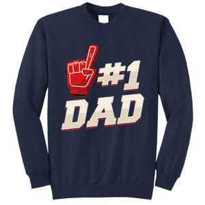 Athletic 1 Dad Number 1 Father Dad Fathers Day Tall Sweatshirt