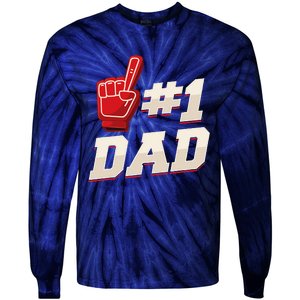 Athletic 1 Dad Number 1 Father Dad Fathers Day Tie-Dye Long Sleeve Shirt