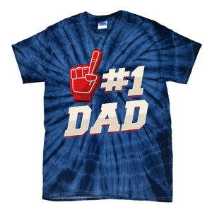 Athletic 1 Dad Number 1 Father Dad Fathers Day Tie-Dye T-Shirt