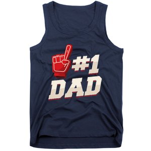 Athletic 1 Dad Number 1 Father Dad Fathers Day Tank Top