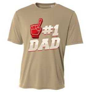 Athletic 1 Dad Number 1 Father Dad Fathers Day Cooling Performance Crew T-Shirt