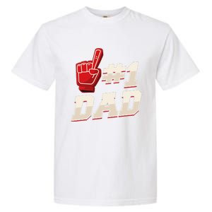 Athletic 1 Dad Number 1 Father Dad Fathers Day Garment-Dyed Heavyweight T-Shirt