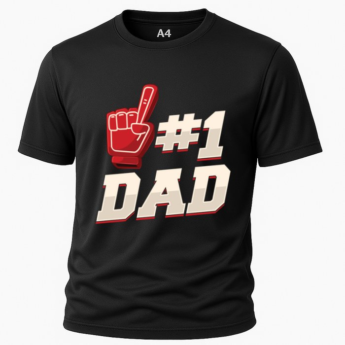 Athletic # 1 Dad Number 1 Father Dad FatherS Day Gift Cooling Performance Crew T-Shirt
