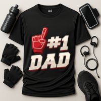 Athletic # 1 Dad Number 1 Father Dad FatherS Day Gift Cooling Performance Crew T-Shirt