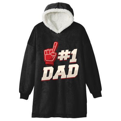 Athletic # 1 Dad Number 1 Father Dad FatherS Day Gift Hooded Wearable Blanket
