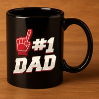 Athletic # 1 Dad Number 1 Father Dad FatherS Day Gift 11oz C Handle Ceramic Mug