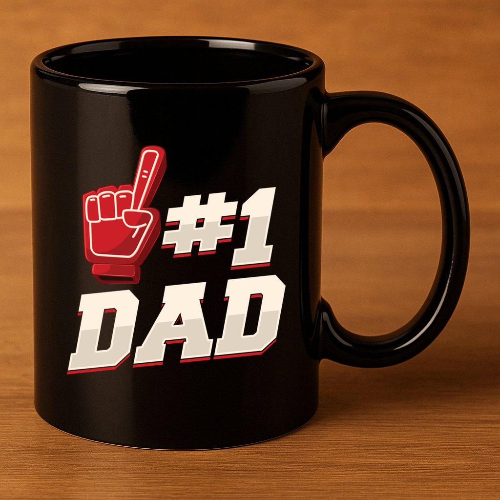 Athletic # 1 Dad Number 1 Father Dad FatherS Day Gift 11oz C Handle Ceramic Mug