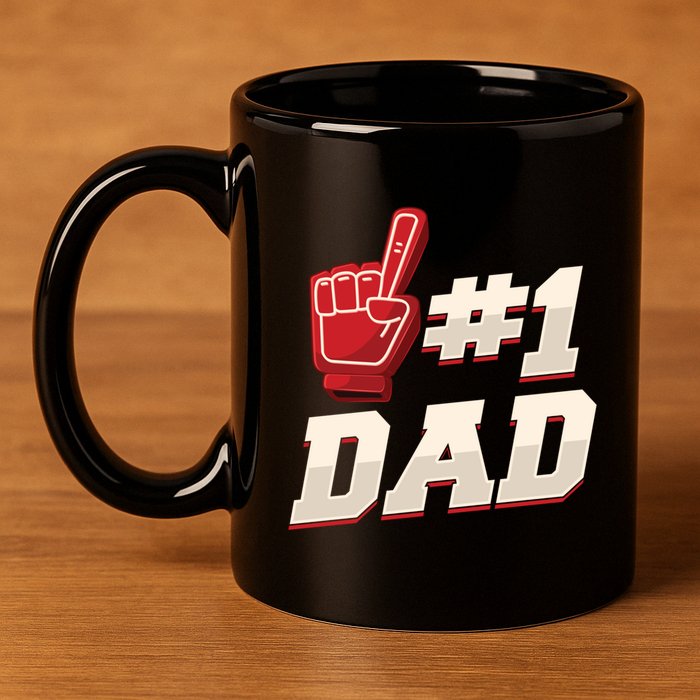 Athletic # 1 Dad Number 1 Father Dad FatherS Day Gift 11oz C Handle Ceramic Mug