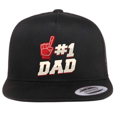 Athletic # 1 Dad Number 1 Father Dad FatherS Day Gift Flatbill Hat
