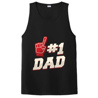 Athletic # 1 Dad Number 1 Father Dad FatherS Day Gift PosiCharge Competitor Tank